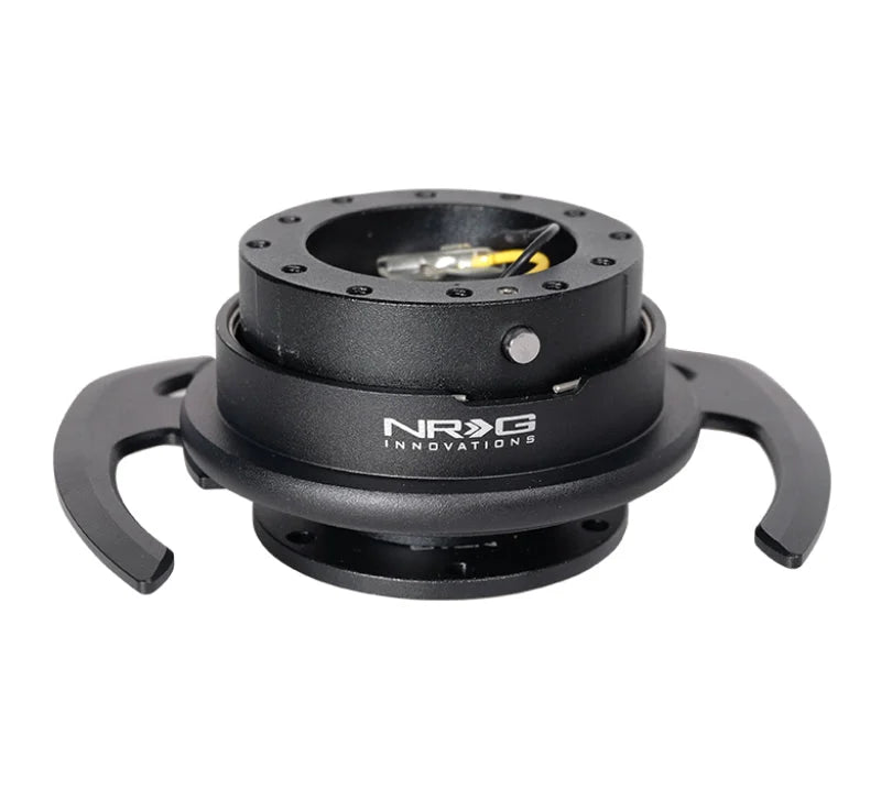 NRG Quick Release Kit Gen 4.0 - Black Body / Black Ring w/ Handles - Back View