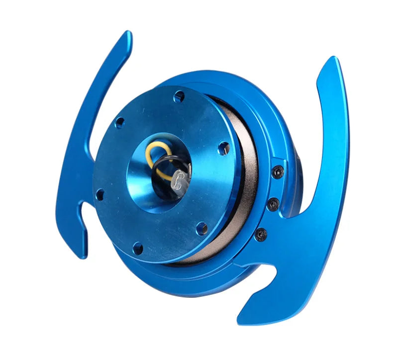 NRG Quick Release Kit Gen 4.0 - Blue Body / Blue Ring w/ Handles - Installation View