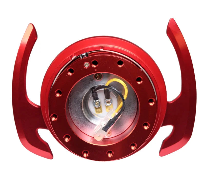 NRG Quick Release Kit Gen 4.0 - Red Body / Red Ring w/ Handles - Side View