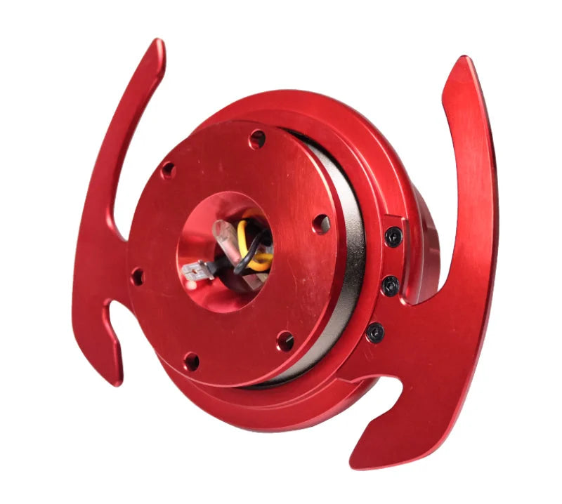 NRG Quick Release Kit Gen 4.0 - Red Body / Red Ring w/ Handles - Back View