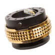 Load image into Gallery viewer, NRG Quick Release Kit - Pyramid Edition - Black Body / Chrome Gold Pyramid Ring - Main Product View