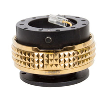 Load image into Gallery viewer, NRG Quick Release Kit - Pyramid Edition - Black Body / Chrome Gold Pyramid Ring - Side View