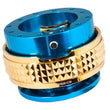 Load image into Gallery viewer, NRG Quick Release Kit - Pyramid Edition - Blue Body / Chrome Gold Pyramid Ring - Main Product View