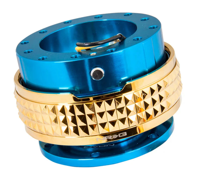 NRG Quick Release Kit - Pyramid Edition - Blue Body / Chrome Gold Pyramid Ring - Main Product View