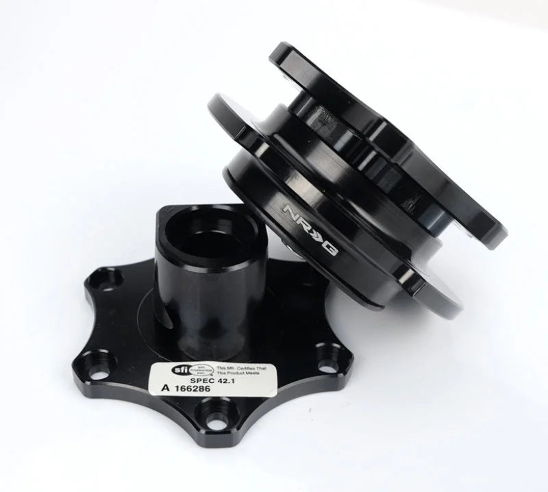 NRG Quick Release SFI SPEC 42.1 - Shiny Black Body / Shiny Black Ring - Main Product View