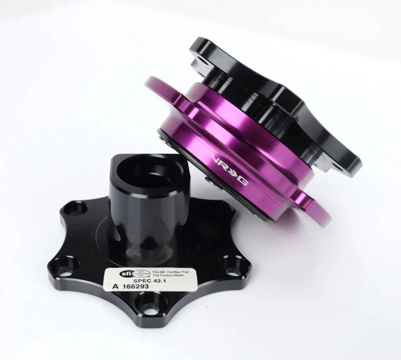 NRG Quick Release SFI SPEC 42.1 - Shiny Black Body / Shiny Purple Ring - Main Product View