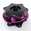 Load image into Gallery viewer, NRG Quick Release SFI SPEC 42.1 - Shiny Black Body / Shiny Purple Ring - Detail View