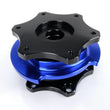 Load image into Gallery viewer, NRG Race Short Hub Datsun - Black Body Blue Ring - Main Product View