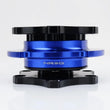 Load image into Gallery viewer, NRG Race Short Hub Datsun - Black Body Blue Ring - Detail View