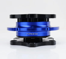 Load image into Gallery viewer, NRG Race Short Hub Datsun - Black Body Blue Ring - Detail View