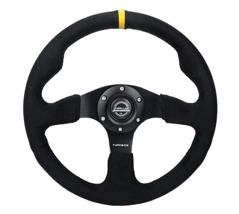 NRG Reinforced Steering Wheel (320mm) Alcantara Steering Wheel w/ Black Stitching - Main Product View