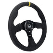 Load image into Gallery viewer, NRG Reinforced Steering Wheel (320mm) Alcantara Steering Wheel w/ Black Stitching - Side View