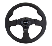 Load image into Gallery viewer, NRG Reinforced Steering Wheel (320mm) Black Leather w/Black Stitching - Main Product View