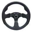 Load image into Gallery viewer, NRG Reinforced Steering Wheel (320mm) Black Leather w/Blue Stitching - Main Product View