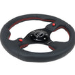 Load image into Gallery viewer, NRG Reinforced Steering Wheel (320mm) Blk Leather w/Dual Buttons - Main Product View