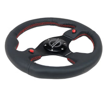 Load image into Gallery viewer, NRG Reinforced Steering Wheel (320mm) Blk Leather w/Dual Buttons - Main Product View