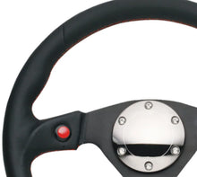 Load image into Gallery viewer, NRG Reinforced Steering Wheel (320mm) Blk Leather w/Dual Buttons - Detail View