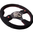 Load image into Gallery viewer, NRG Reinforced Steering Wheel (320mm) Blk Suede w/Dual Buttons - Detail View