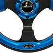 Load image into Gallery viewer, NRG Reinforced Steering Wheel (320mm) Blk w/Blue Trim - Main Product View