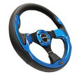 Load image into Gallery viewer, NRG Reinforced Steering Wheel (320mm) Blk w/Blue Trim - Back View