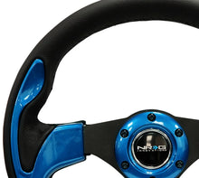 Load image into Gallery viewer, NRG Reinforced Steering Wheel (320mm) Blk w/Blue Trim - Installation View