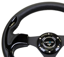 Load image into Gallery viewer, NRG Reinforced Steering Wheel (320mm) Blk w/Gloss Black Trim - Side View