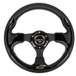 Load image into Gallery viewer, NRG Reinforced Steering Wheel (320mm) Blk w/Gloss Black Trim - Back View