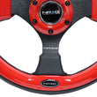 Load image into Gallery viewer, NRG Reinforced Steering Wheel (320mm) Blk w/Red Trim &amp; 5mm 3-Spoke - Installation View
