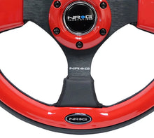Load image into Gallery viewer, NRG Reinforced Steering Wheel (320mm) Blk w/Red Trim &amp; 5mm 3-Spoke - Installation View