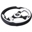 Load image into Gallery viewer, NRG Reinforced Steering Wheel (320mm) Blk w/White Trim &amp; 4mm 3-Spoke - Installation View