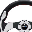Load image into Gallery viewer, NRG Reinforced Steering Wheel (320mm) Blk w/White Trim &amp; 4mm 3-Spoke - Additional View 5