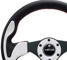 Load image into Gallery viewer, NRG Reinforced Steering Wheel (320mm) Blk w/White Trim &amp; 4mm 3-Spoke - Additional View 5
