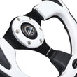 Load image into Gallery viewer, NRG Reinforced Steering Wheel (320mm) Blk w/White Trim &amp; 4mm 3-Spoke - Additional View 7