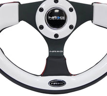Load image into Gallery viewer, NRG Reinforced Steering Wheel (320mm) Blk w/White Trim &amp; 4mm 3-Spoke - Additional View 8