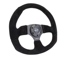 Load image into Gallery viewer, NRG Reinforced Steering Wheel (320mm Horizontal / 330mm Vertical) Black Suede w/Black Stitching - Main Product View