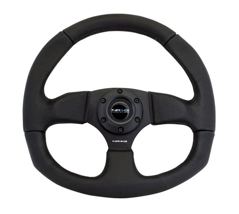 NRG Reinforced Steering Wheel (320mm Horizontal / 330mm Vertical) Leather w/Black Stitching - Main Product View