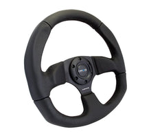 Load image into Gallery viewer, NRG Reinforced Steering Wheel (320mm Horizontal / 330mm Vertical) Leather w/Black Stitching - Side View