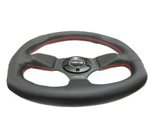 Load image into Gallery viewer, NRG Reinforced Steering Wheel (320mm Horizontal / 330mm Vertical) Leather w/Red Stitching - Side View