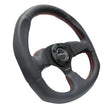Load image into Gallery viewer, NRG Reinforced Steering Wheel (320mm Horizontal / 330mm Vertical) Leather w/Red Stitching - Back View