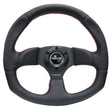 Load image into Gallery viewer, NRG Reinforced Steering Wheel (320mm Horizontal / 330mm Vertical) Leather w/Red Stitching - Installation View