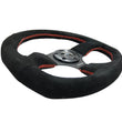 Load image into Gallery viewer, NRG Reinforced Steering Wheel (320mm Horizontal / 330mm Vertical) Suede w/Red Stitch - Main Product View