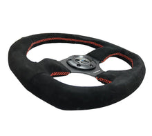 Load image into Gallery viewer, NRG Reinforced Steering Wheel (320mm Horizontal / 330mm Vertical) Suede w/Red Stitch - Main Product View