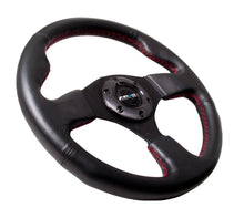 Load image into Gallery viewer, NRG Reinforced Steering Wheel (320mm) Leather w/Red Stitch - Side View