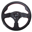 Load image into Gallery viewer, NRG Reinforced Steering Wheel (320mm) Leather w/Red Stitch - Detail View