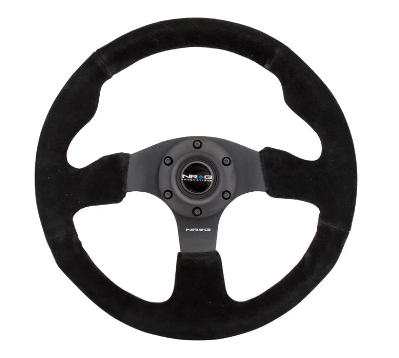 NRG Reinforced Steering Wheel (320mm) Suede w/Black Stitch - Main Product View