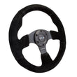 Load image into Gallery viewer, NRG Reinforced Steering Wheel (320mm) Suede w/Black Stitch - Side View