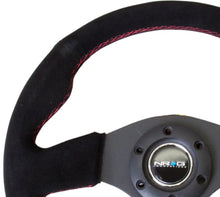 Load image into Gallery viewer, NRG Reinforced Steering Wheel (320mm) Suede w/Red Stitch - Main Product View