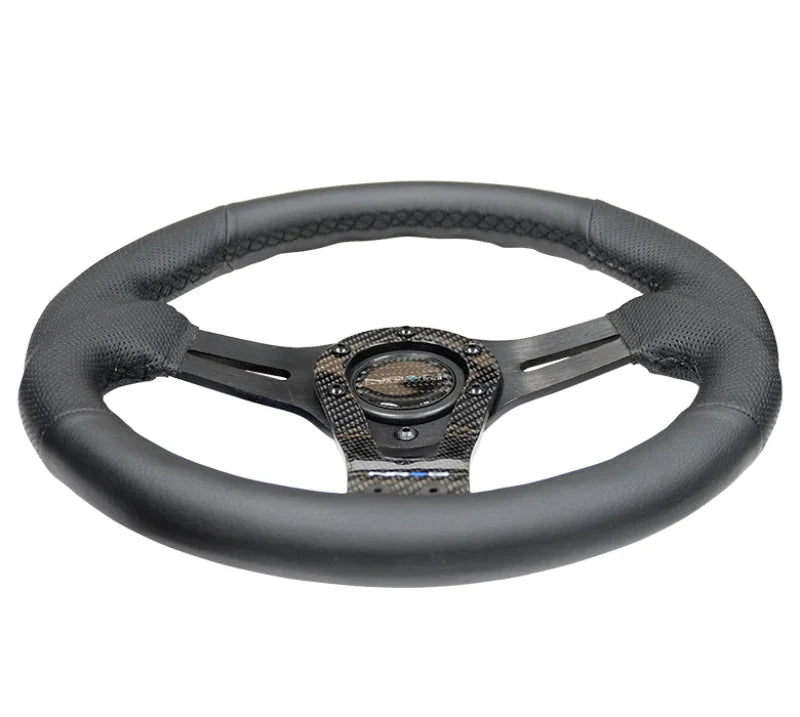NRG Reinforced Steering Wheel (320mm) w/Carbon Center Spoke - Side View