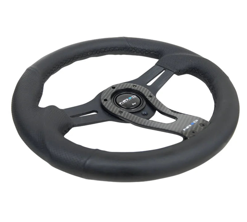 NRG Reinforced Steering Wheel (320mm) w/Carbon Center Spoke - Back View