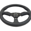 Load image into Gallery viewer, NRG Reinforced Steering Wheel (350mm / 2.5in. Deep) Blk Leather Comfort Grip w/5mm Matte Blk Spokes - Main Product View